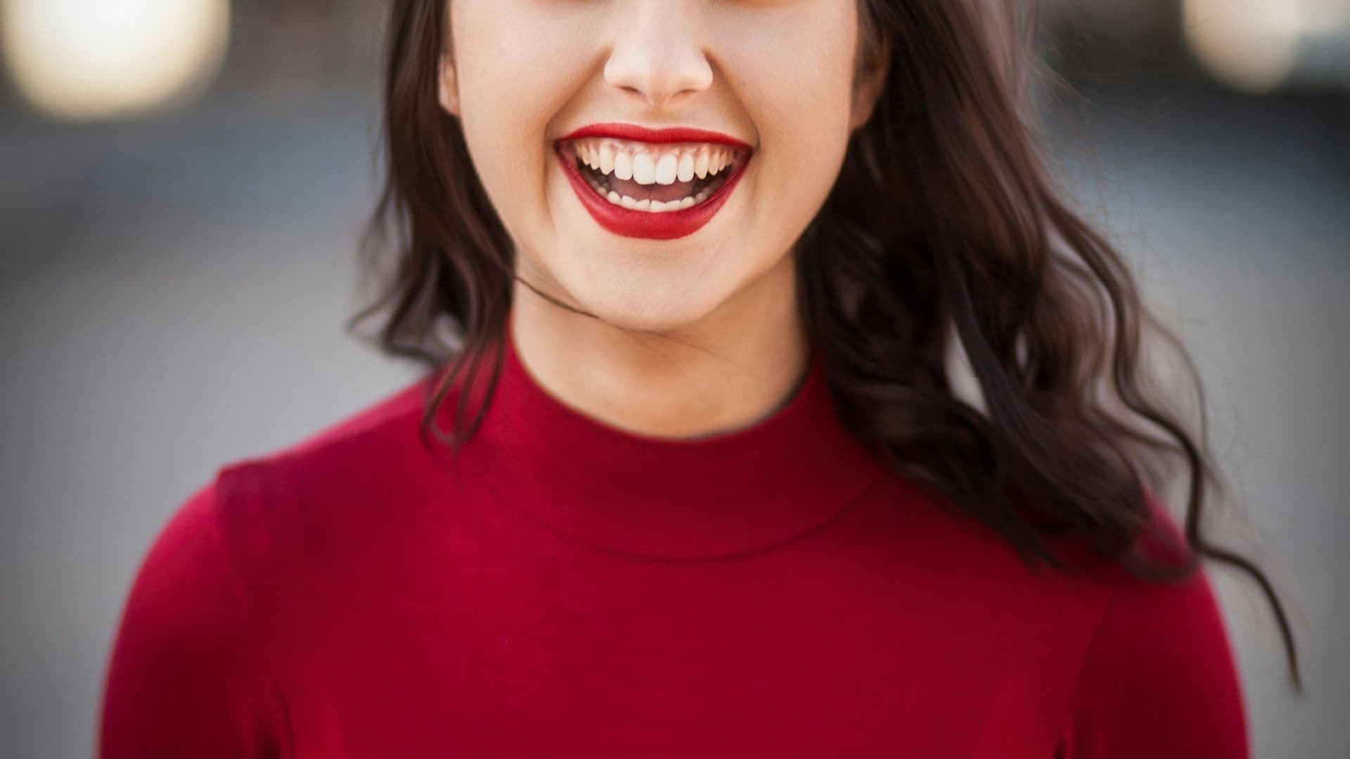 Close up of a confident, bright cosmetic dentistry smile